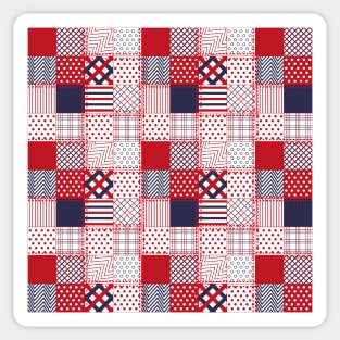 Red and blue. Patchwork Sticker